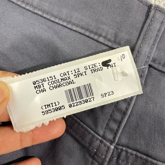 NWOT Lands' End Men's 40 Coolmax 5-Pocket Traditional Fit Charcoal Pants - Picture 6 of 8